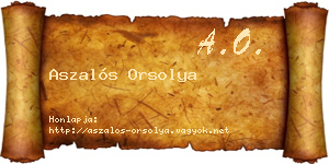 Aszalós Orsolya névjegykártya