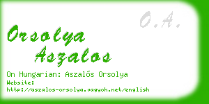 orsolya aszalos business card